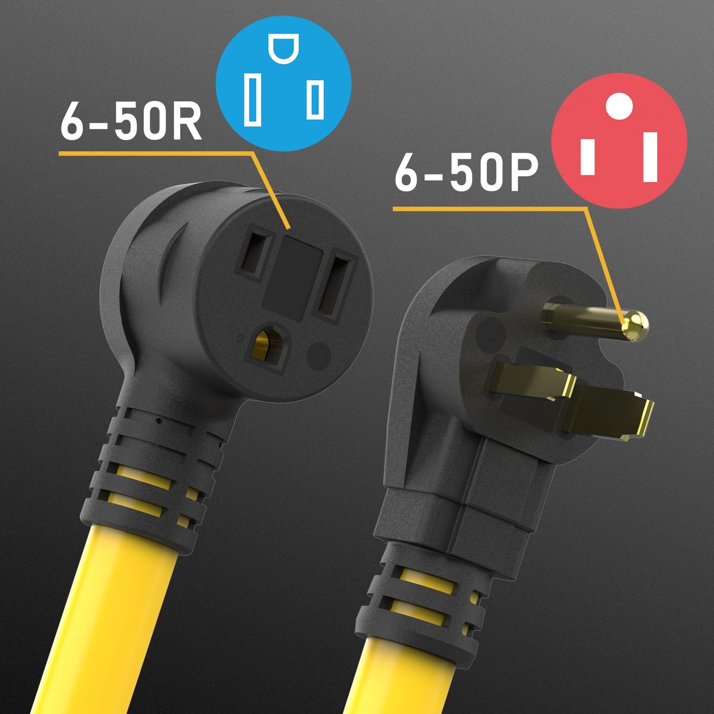 TOOLIOM 6AWG 40FT Welder Extension Cord for Welding Machines with ETL Approved. 6-50P to 6-50R Power Extension Cord