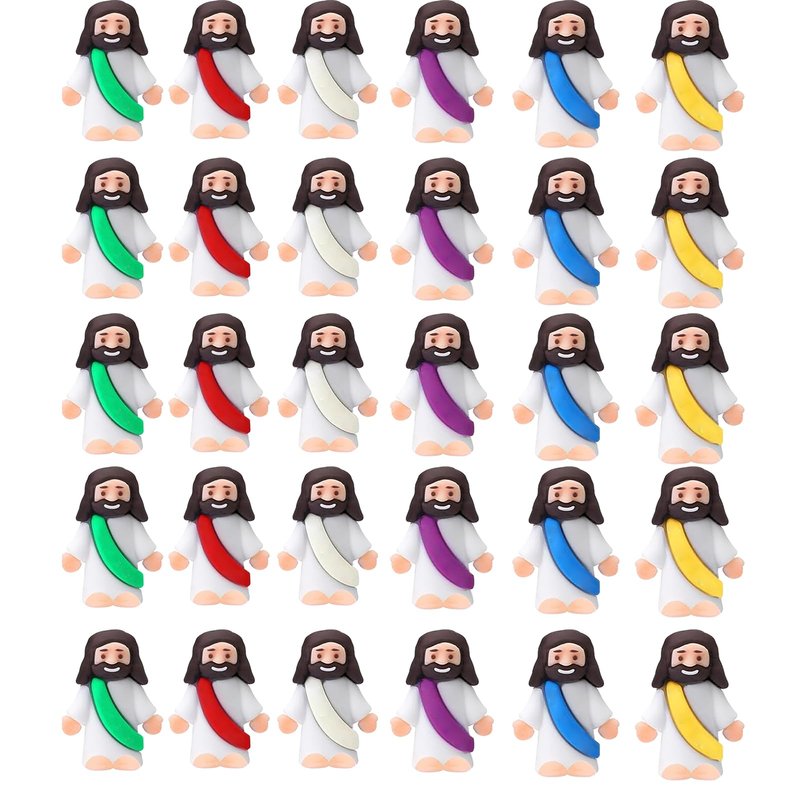 AKFAHOIF Mini Jesus Figures, Set of 30pcs Action Figures Little Jesus Figures, Tiny Jesus Figures to Hide and Seek Religious Gifts for Easter Egg Stuffers