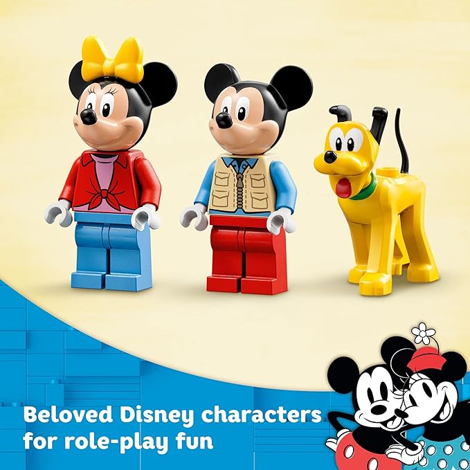 Lego Disney Mickey Mouse and Minnie Mouse's Camping Trip 10777 Building Toy with Camper Van Car & Pluto Figure for Kids 4 Plus Years Old