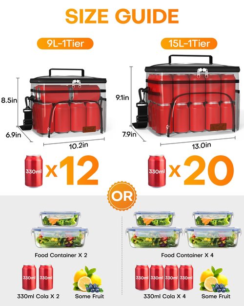 HOTOR Insulated Lunch Box for Men & Women - Leak-Proof Cooler Lunch Bag with 4 Pockets, Adjustable Strap, Ideal for Work, Picnic, Travel - Large, Light Pink, 13.0"×7.9"×9.1"