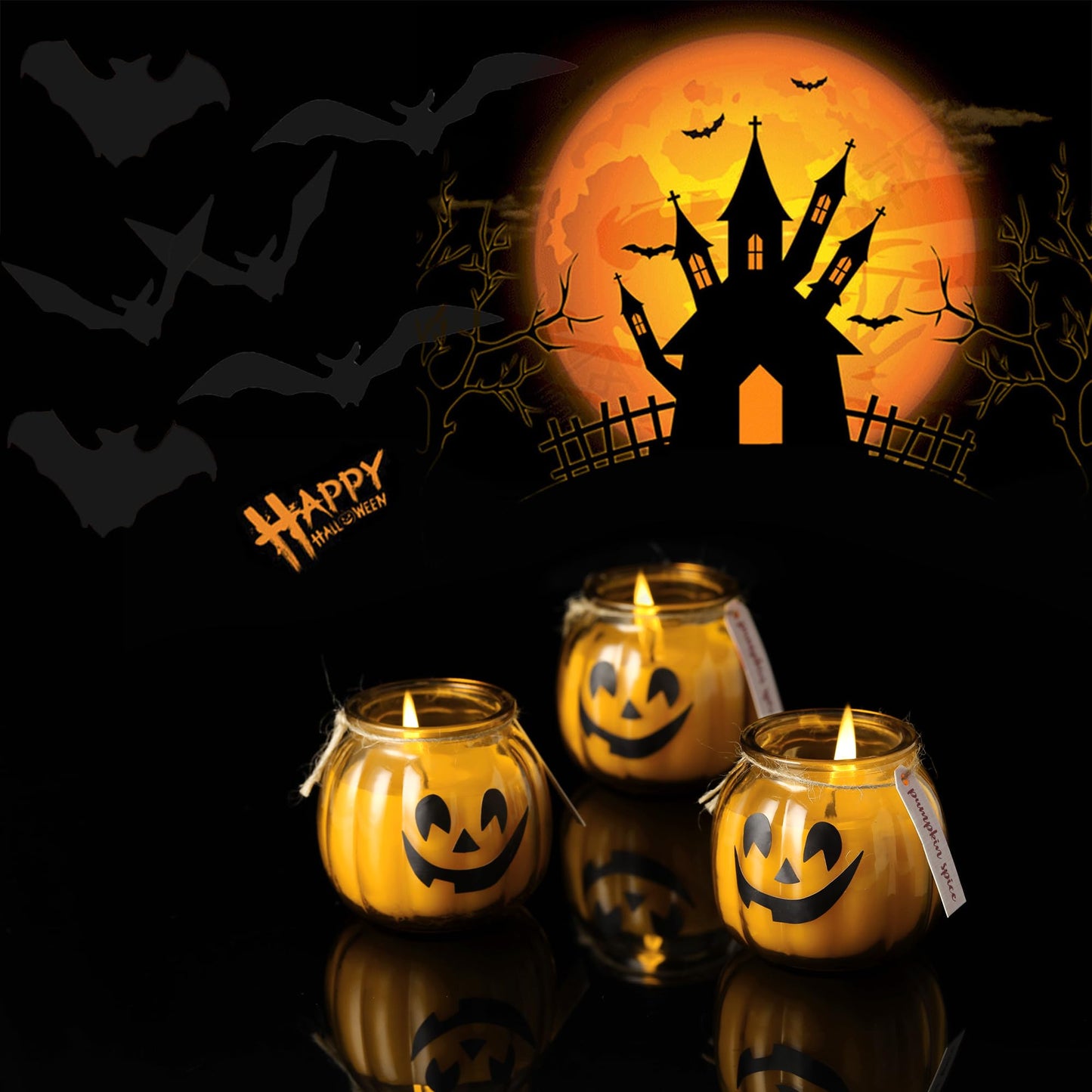 Fall Candles,3Pcs Pumpkin Shaped Candles, Fall Scented Candle,Pumpkin Spice Scented Candle Set of 3,Thanksgiving Gifts for Women,3 x 5oz