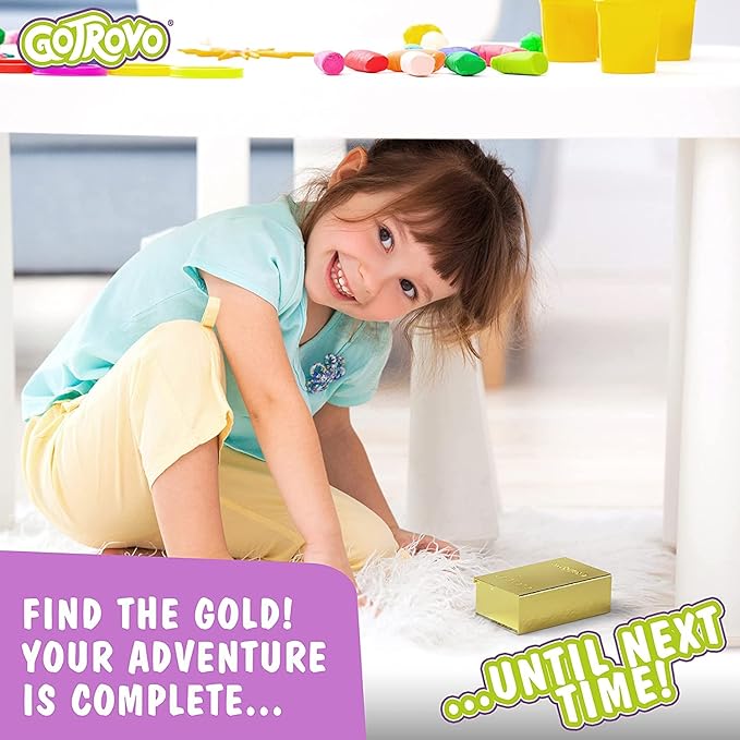 The Family Treasure Hunt Game! Indoor Adventure Board Game for Kids 4-8 Solve Clues Together to Find Jewels and a Surprise Gold Bar Reward – Great for Parties and Playdates