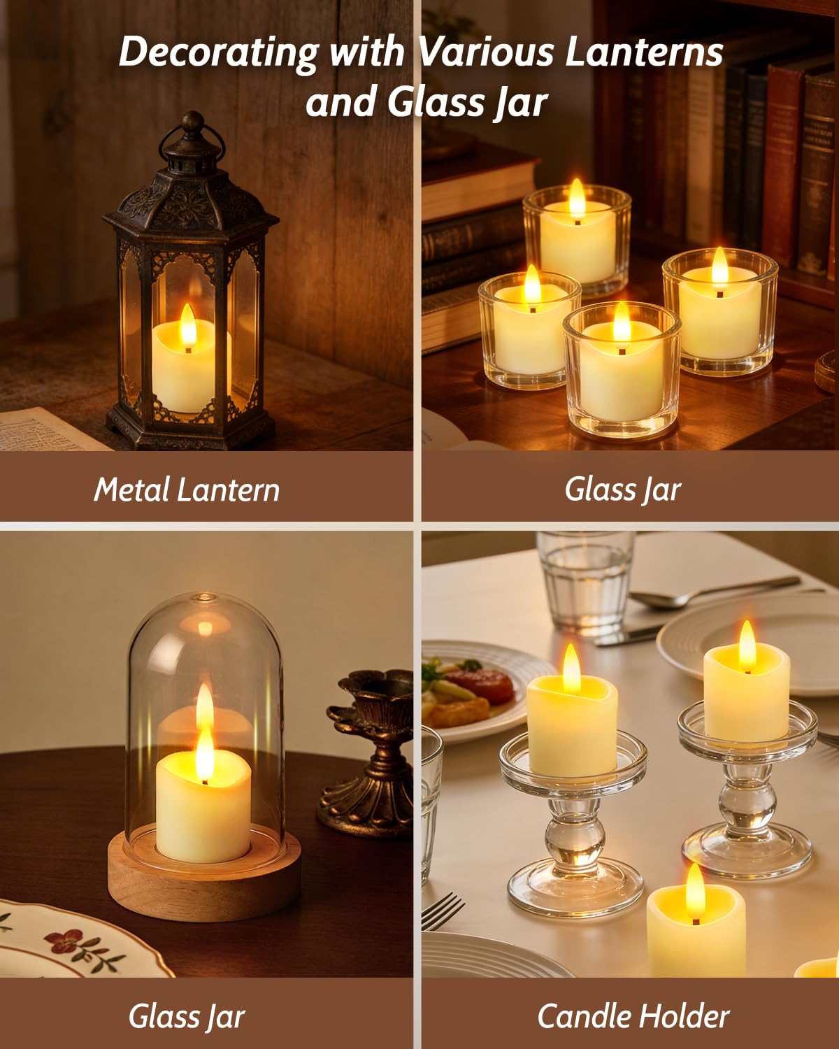 NVJGROP Rechargeable Flameless Candles with Remote Timer, 1.5"x2" LED Votive Fake Candles, Flickering Tea Lights Candles Battery Operated for Wedding Party Windows Table Home Decor (6 Pack)
