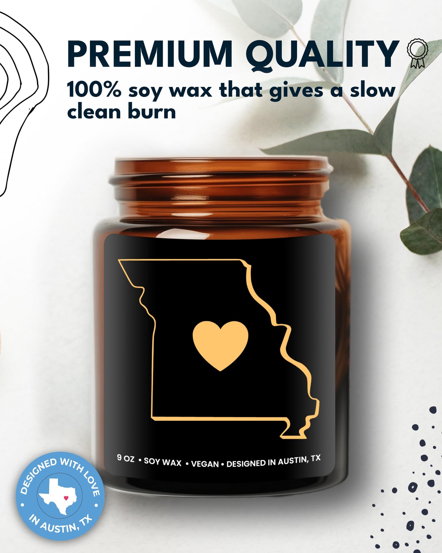 Missouri Candle, Thoughtful Missouri Themed Souvenirs & Gifts for Men and Women, Unique State Gifts, Best Sentimental Gift for Moving Away, Ideal for Birthday, Christmas, Graduation, Gift Ready