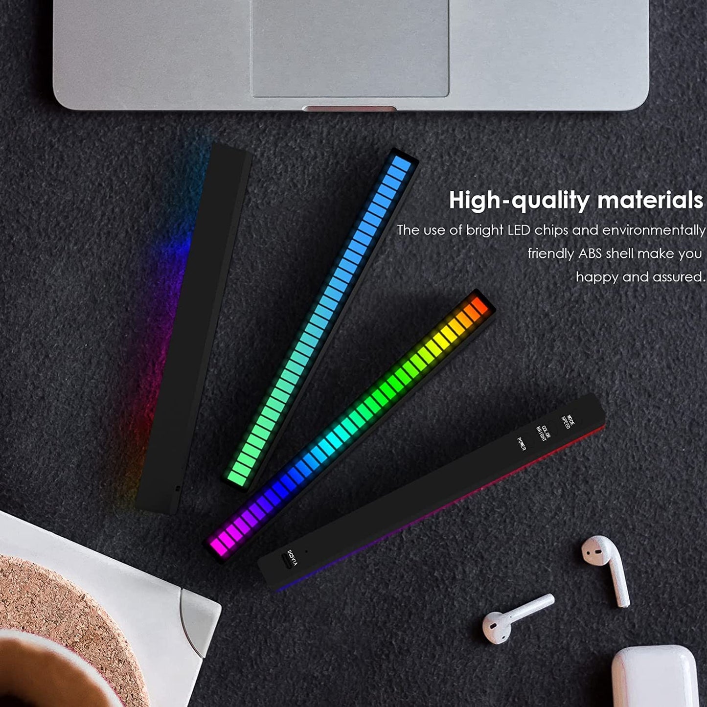 Soulpunk RGB Rechargeable Sound Control Light, Voice-Activated Pickup Music Rhythm Lights, Ambient Light, for Car, Gaming Room Decorations(4Pack)