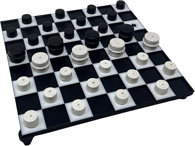 Sturdy Plastic Checkers Set for The Blind & Visually Impaired Tactile Pieces Raised Squares Pieces Stay in Place Accessible Game That Uses No Braille-by Blind in Mind The Braille Superstsore