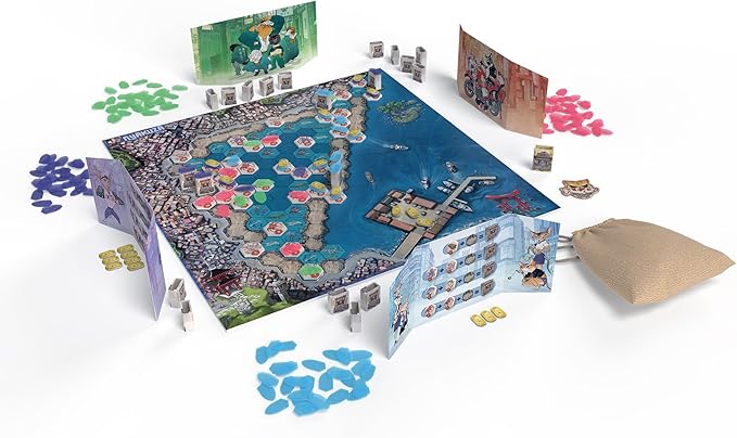 Nyakuza Board Game - Build Your Clan's Seafood Stall and Race to The Grand Market! Fun Competitive Strategy Game for Kids & Adults Ages 10+ 2-4 Players 45 Minute Playtime Made by CMON