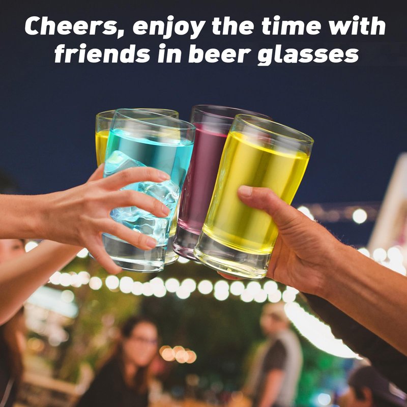 Bokon 12 Pcs Beer Glasses, Small Juice Glasses Cups Iced Tea Glasses Heavy Base Glassware Clear Glass Bulk Tumblers for Drinking Water Beer Milk Orange Juice Kids Breakfast (5 oz)