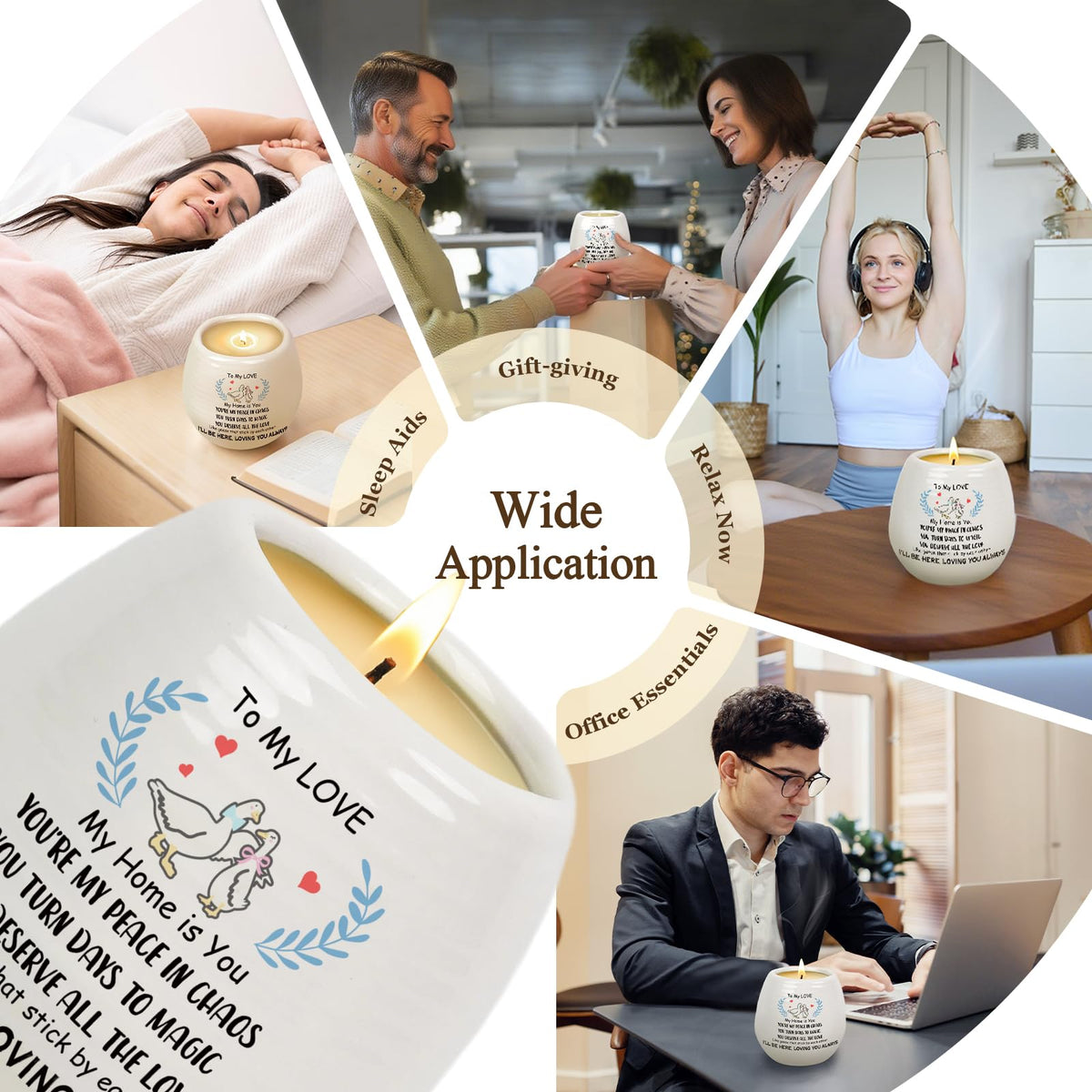 Gifts for Him Her Wife Husband, to My Love 18Oz Lavender Scented Ceramic Jar Candle, Birthday Gift for Girlfriend Boyfriend, Romantic Anniversary Christmas Valentines Day Gifts for Wife Husband