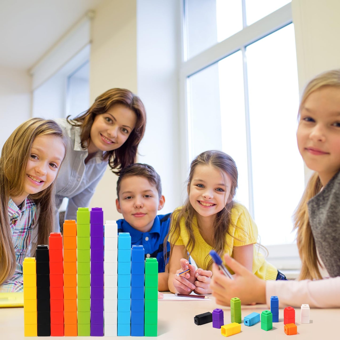 100 Pcs Purple Linking Cubes for Math Counting Cubes Manipulatives Plastic Counting Block Manipulative Classroom Learning Supplies for Educational Preschool Activities Boy Girl (Purple)