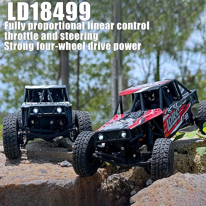 LDRC 18499 RC Climbing Car 1/18 Full Proportion Rc Offroad 4x4 Crawler Pipe Rack Vehicle Cars Model RTR (Blue)