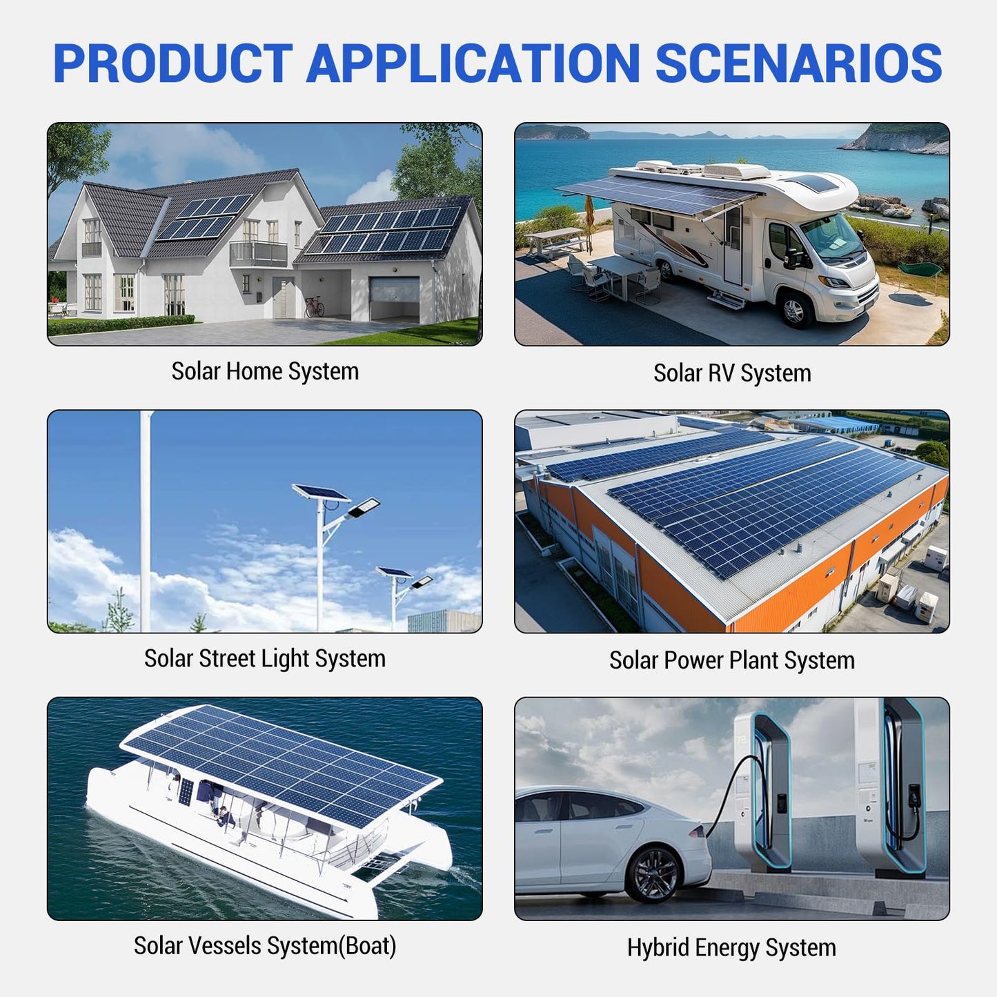 3600W Hybrid Solar Inverter 48V DC to 110V AC, Pure Sine Wave, Built-in 80A MPPT Controller, 98% Efficiency, Support Parallel 6 Units, Solar & Generator Input, for Home On/Off-Grid Systems