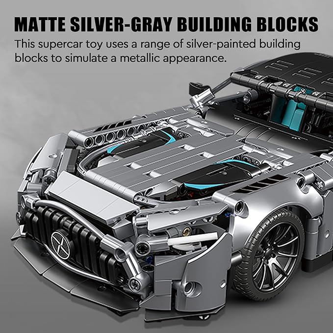 HIGH GODO Super Sports Car Building Sets for Adults 1:14 MOC Buildable Racing Cars Model Building Blocks Kit Supercar Birthday Gifts for Teens 14+ (1466pcs)