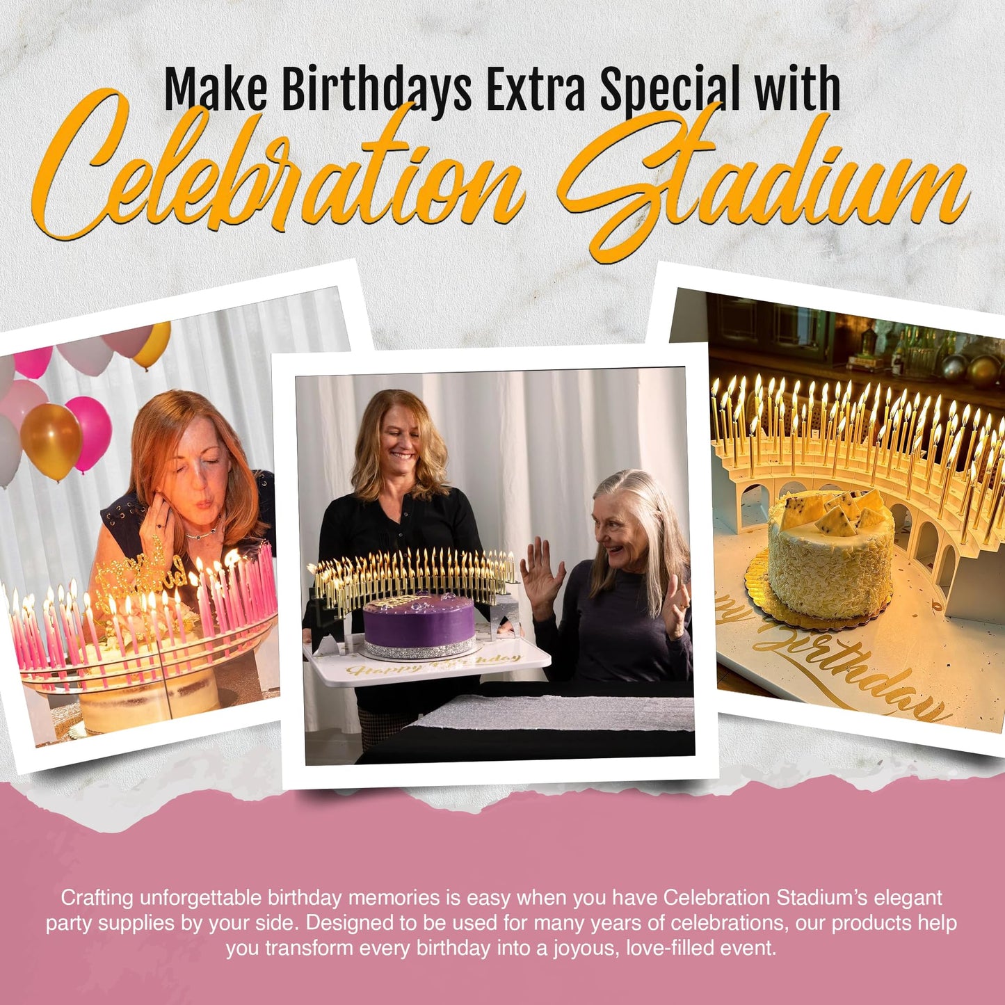 Celebration Stadium Tall Gold Birthday Candles for Cake and Table Decorations, Perfect for Milestone Special Day, Elegant Gold Birthday Candles, Ideal for Celebrations, 100 Pieces, 3.25 Inches