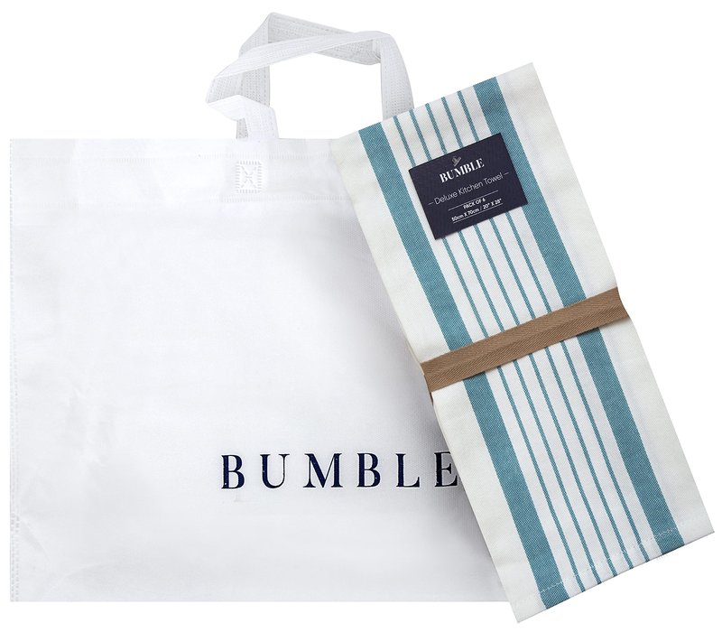 Premium Kitchen Towels (20”x 28”, 6 Pack) | Large Cotton Dish Towels | Flat & Terry Highly Absorbent Kitchen Linen Set with Hanging Loop | Aqua