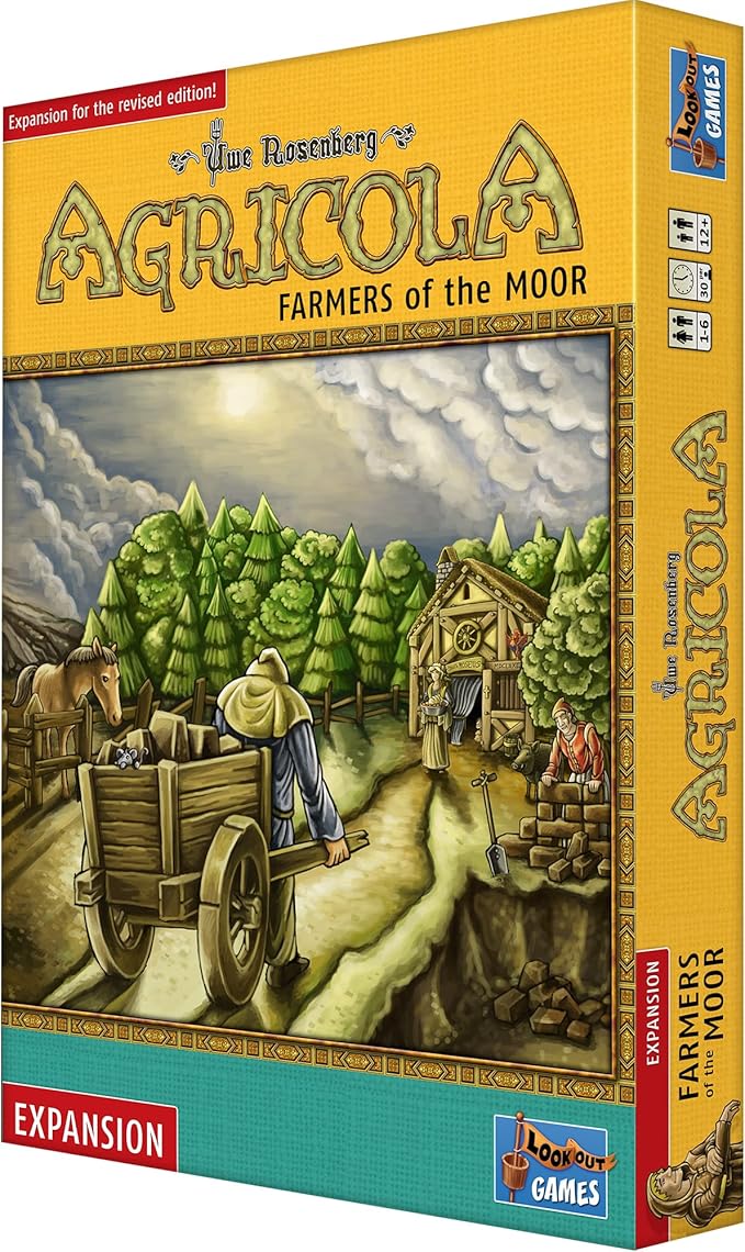 Agricola (Revised Edition) Farmers of The Moor Expansion | Strategy Game for Adults and Teens | Advanced Board Game | Ages 12+ | 1-4 Players | Avg. Playtime 90 Minutes | Made by Lookout Games