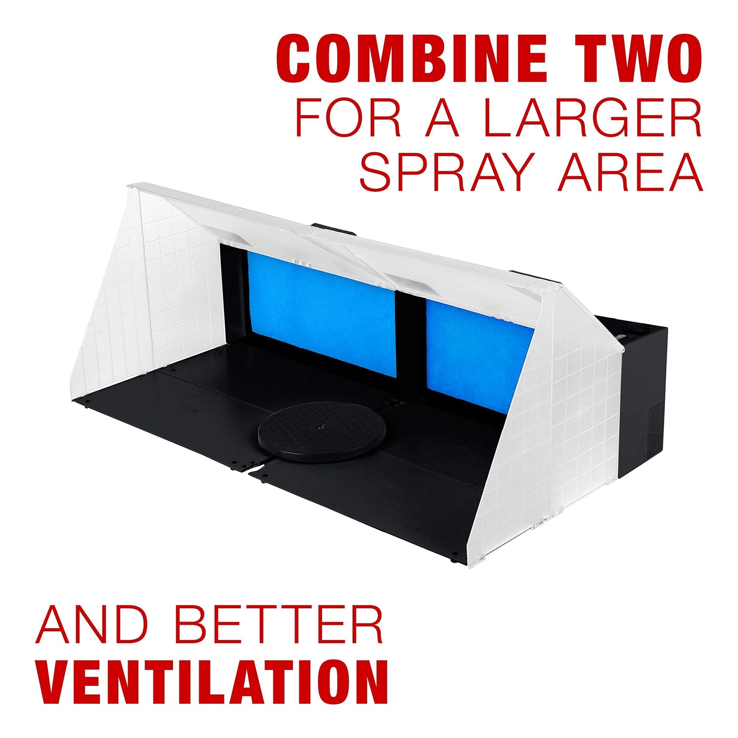 Master Airbrush Portable Airbrush Spray Booth Station with 25W Fan, Turntable & 5.6' Extension Hose, 16.5"x19"x13.5" Hobby Airbrush Booth for Painting, Models, Arts, Crafts, Cakes