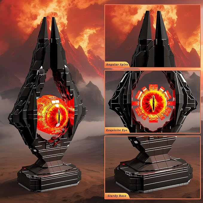 Movie-Inspired Building Toys Set Fantasy Eye Tower Building Set 925 Pieces Dark Collectible Building Kit for Adults & Teens Unique Birthday Gift for Men Home Office Desk Decor