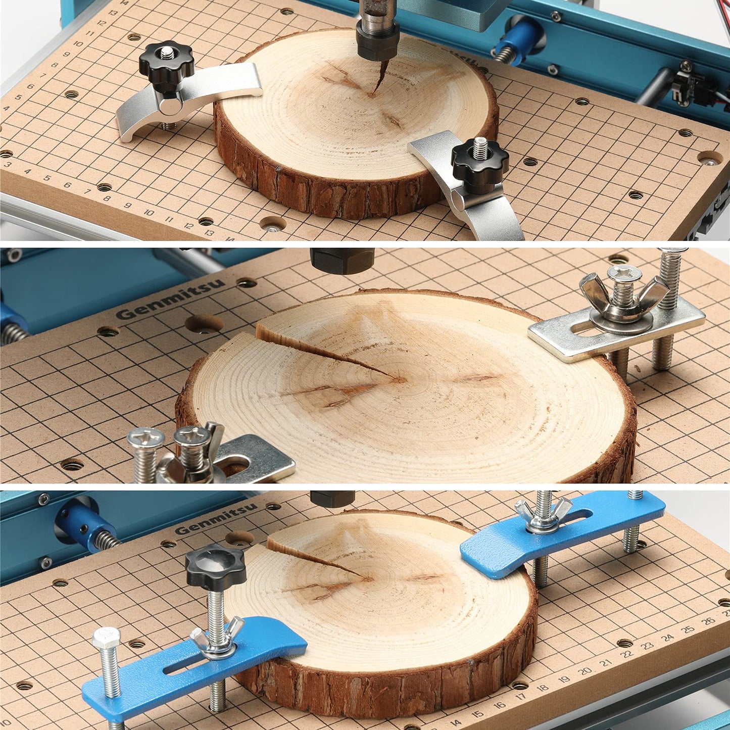 Genmitsu 3018-PROVer V2 CNC Milling Machine, Desktop CNC for Beginner + CNC MDF GRID Spoilboard 300 x 180 x 12mm (11-4/5''x 7''x 1/2''), M6 Holes (6mm), Screws and Nuts Included
