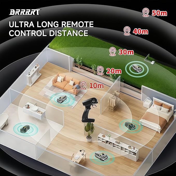 BRRRRT 1:24 RC Drift Car20KM/H 4WD High Speed Remote Control Cars with LED LightsAdjustable High Speed/Low Speed Ddrift CarExtra Drifting TiresSpeed Racing Sport Toy Car for Boys and Girls Age 6+