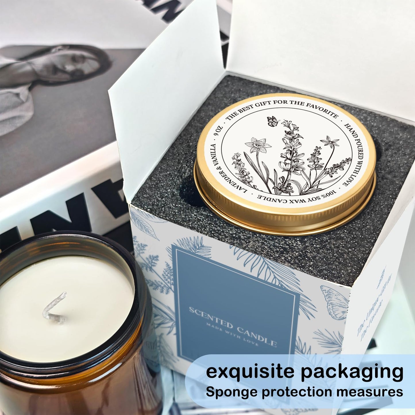 Succulent Candle, Plant Lover Gifts for Best Friends Her Him Girlfriend Sister Wife, Cheer up Lavender & Vanilla candles, Get Well Presents for Women, Her, Cheer up Ideas