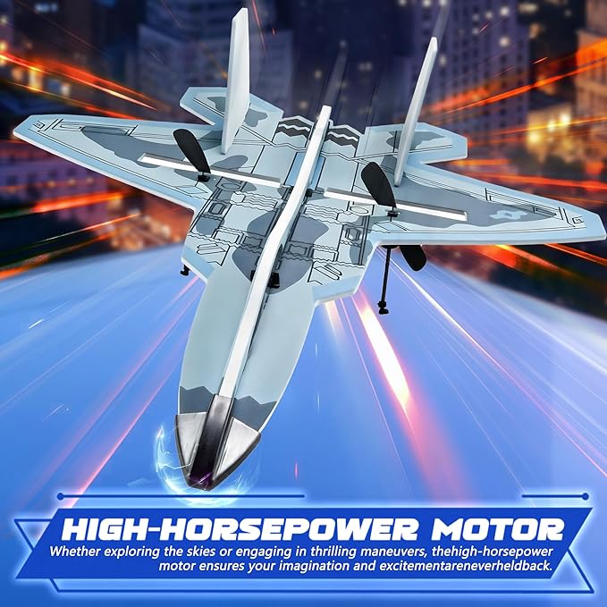 Rc Plane Remote Control Airplane For Boys Kids 6+ Adults Toy Flying Airplane Skyriders Rc Jet Easy To Fly Outdoor Glider For Kids & Beginners (Black-Blue)