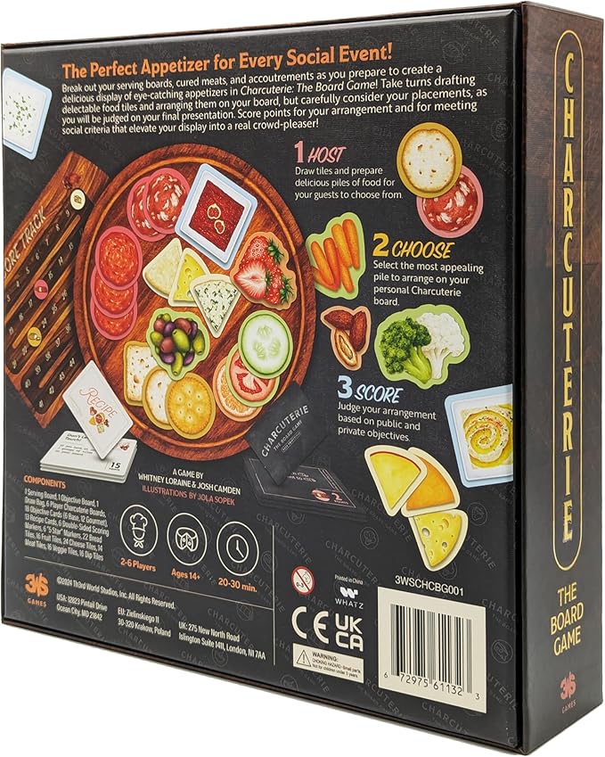 Charcuterie Board Game by 3WS - Deliciously Themed Strategy Game for 2-6 Players Ages 14+ - Perfect Food Lover's Game & Board Game Gift Idea for Family Night & Dinner Parties