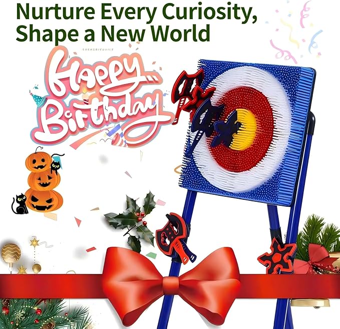 Axe Throwing Game for Backyard - 2-in-1 Axe Throwing Target Set with 4 Throwing Axes & 6 Darts - Easy to Carry Axe Throwing Target Game for Family & Adults - Carnival Games & Outdoor Indoo