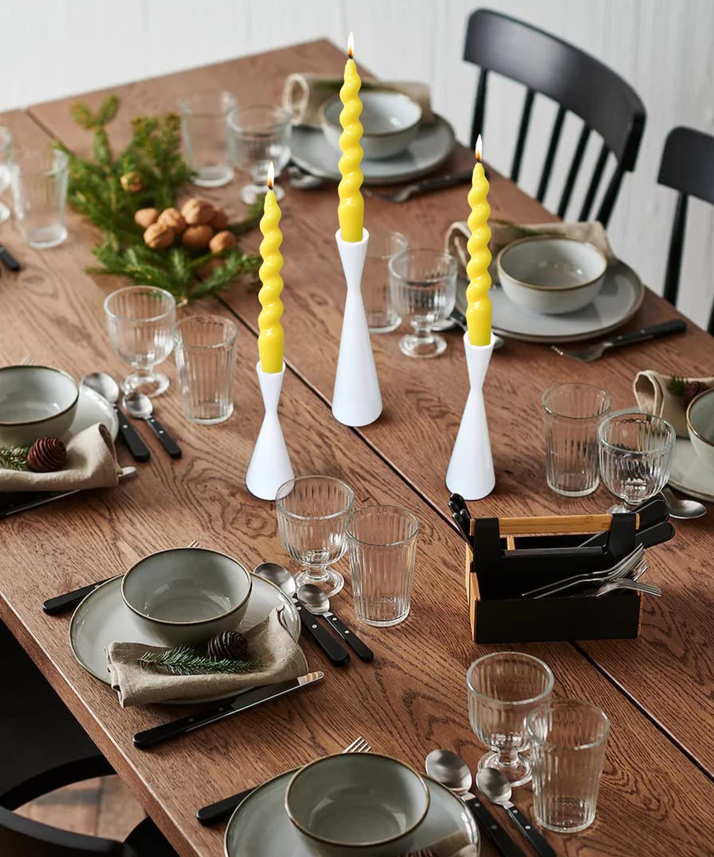 LPUSA Green Spiral Taper Candle Sticks for Holiday Wedding Party Wax Unscented Dinner Candle Dripless,Birthday Gift Christmas Gift H 7.5 Inch, 4pcs(Gradient Green)