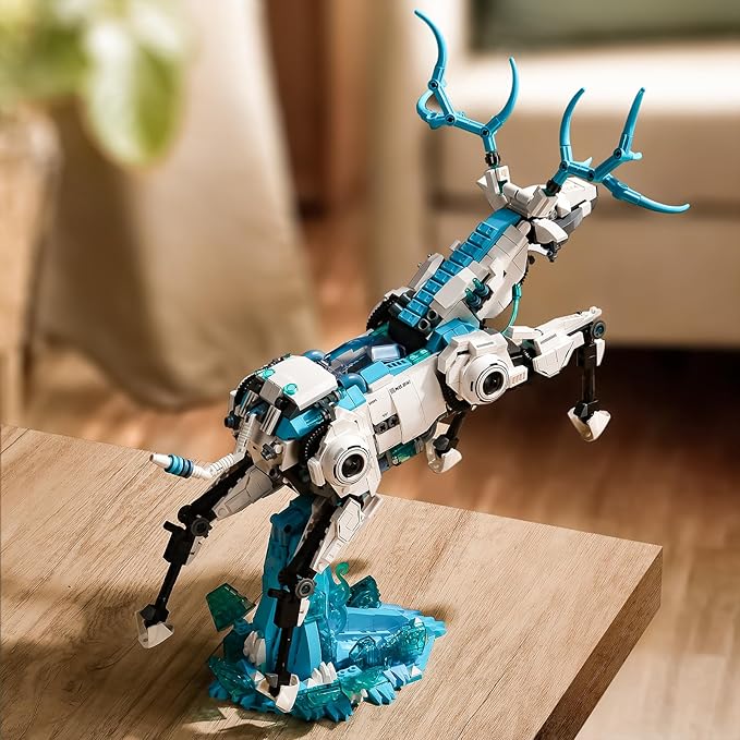 BNG Mechanical Deer Building Sets for AdultAnimal Collection Toy with Base for Home or Office DecorCreative Building Gift for Teens Boys and Girls 8-14 (1566PCS)