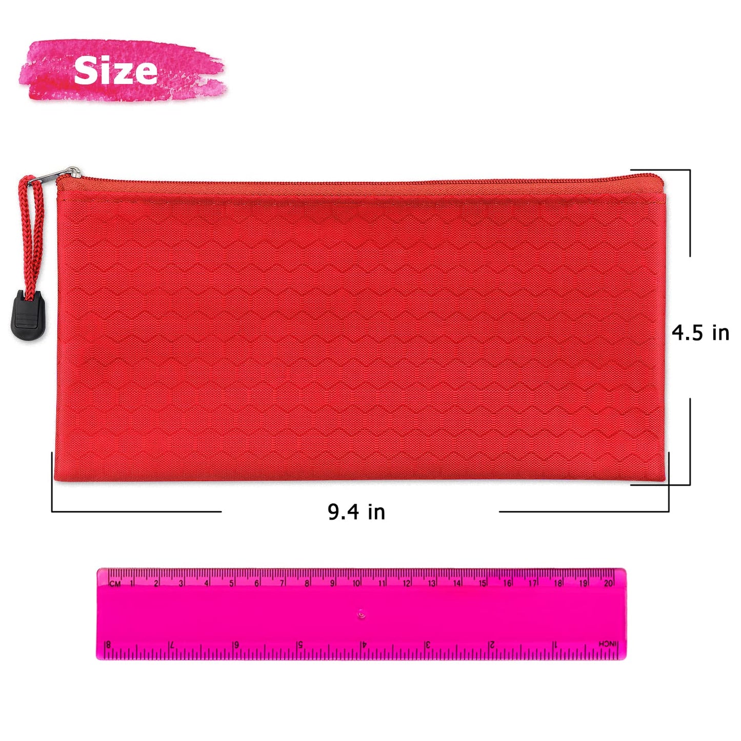 Tamaki 12 Pack Zipper Pencil Pouch Pencil Bags, Zipper Pencil Pouches Bulk, Waterproof Pencil Case, for Organizing Storage Office Supplies Bills Cosmetics Travel Accessories