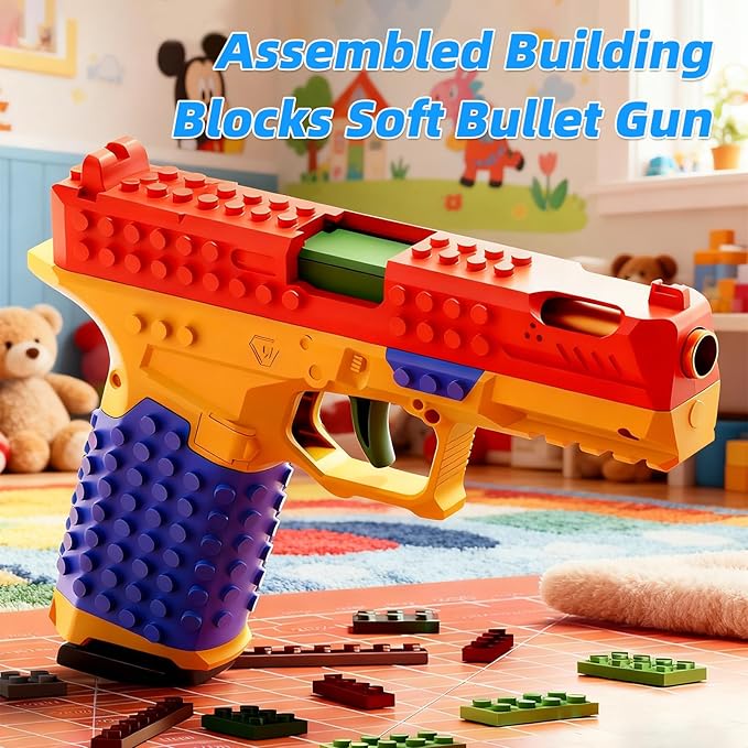 Tactical DIY Building Block Handle SetFun Building Block Kit with Display Stand for AdultsFun Assembly Toy with Reusable Parts