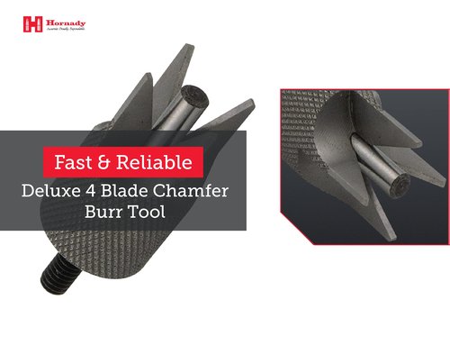 Hornady 4 Blade Outside Diameter Deburring Tool 050173 - Case Prep Reloading Tool Removes Burrs from the Case Mouths for Accurate Bullet Seating -Chamfer Tool Bit for Use with Case Prep Tools