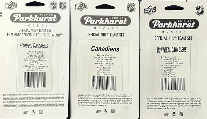 C&I Collectables NHL Montreal Canadiens 3 Different Licensed Trading Card Team Sets