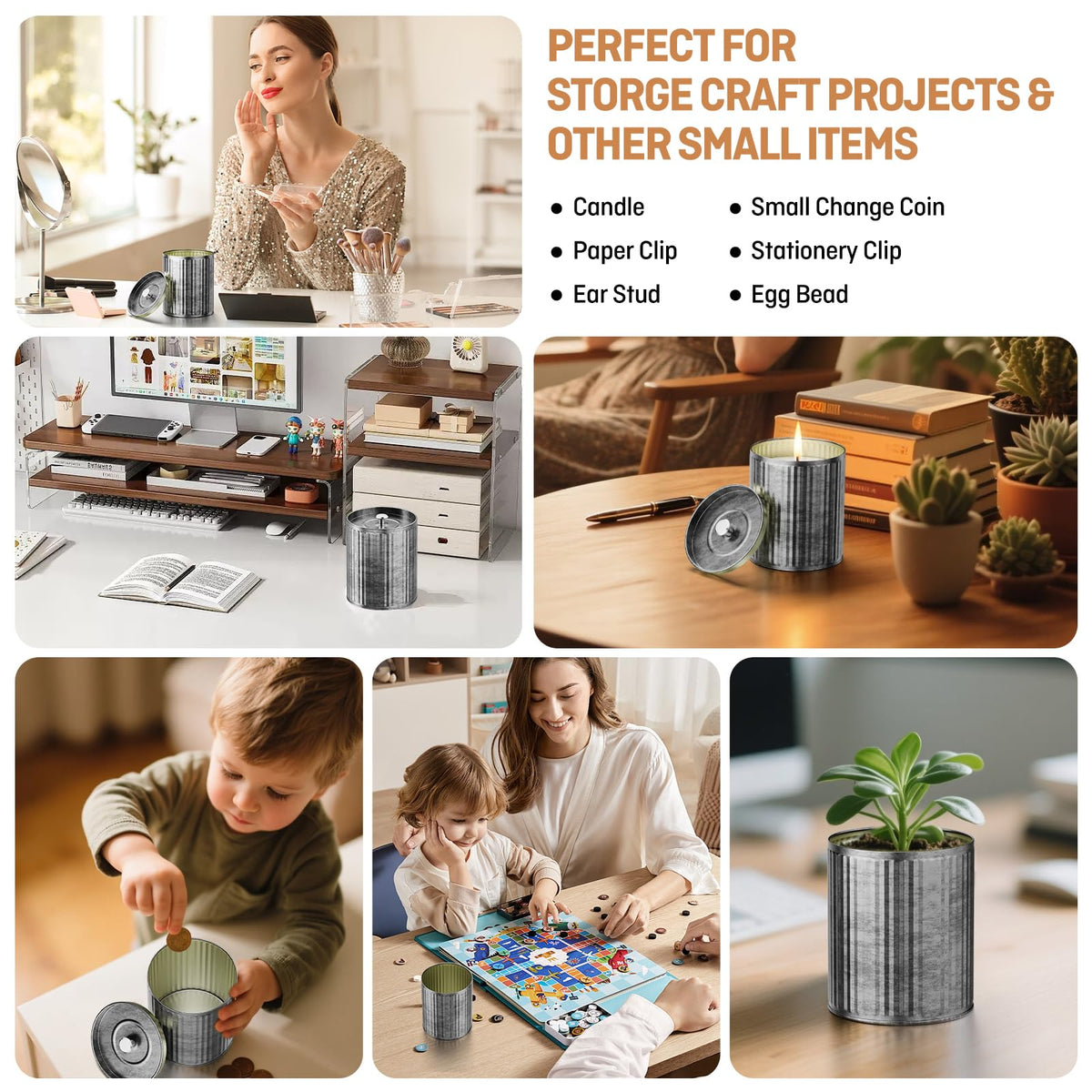 Vintage Tin Box 12-Pack Set (10oz Each can) | DIY Candle Making kit Travel Tin Can Set | Food grade Material Safe Use | DIY Candle Set Gift for Parents, Families, and Gatherings