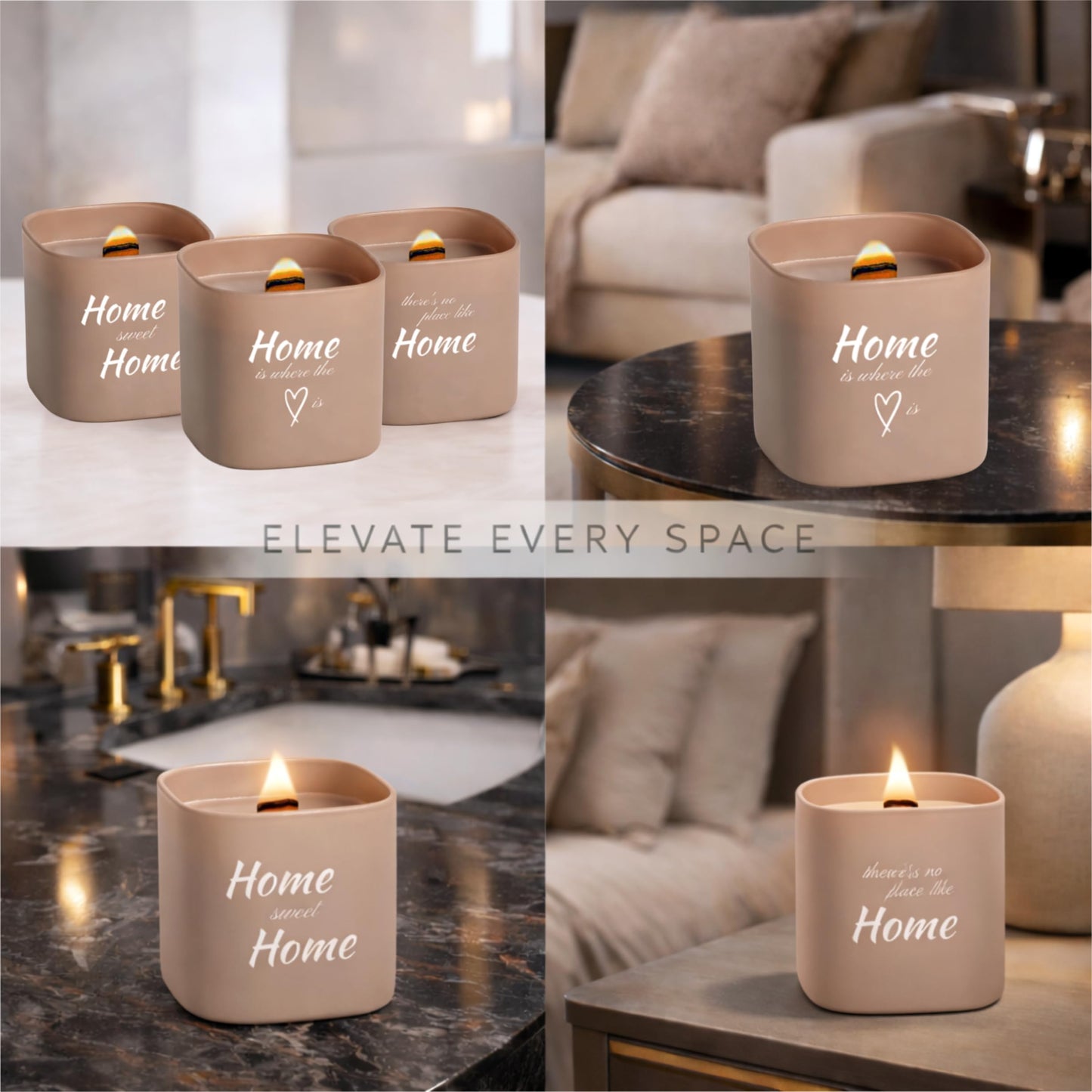 Set of 3 Premium Scented Soy Candles Gift Set | Home Collection – White Musk, Bamboo Forest & Peony Garden | Crackling Wood Wick | Luxurious Candles for Relaxation, Home Décor & Gifts | 9.8oz Each