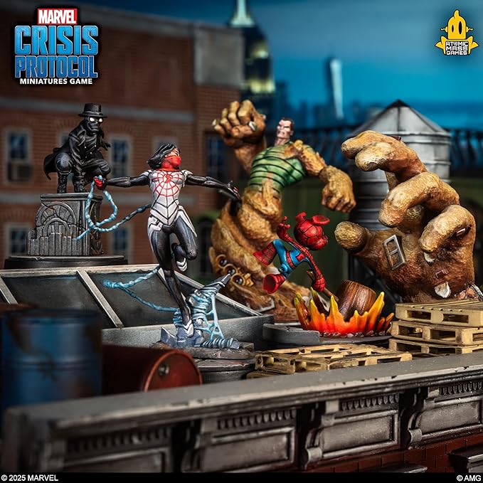 Asmodee Marvel: Crisis Protocol Silk Spider-Ham & Spider-Man Noir Character Pack - Tabletop Superhero Game Ages 14+ 2 Players 90 Min Playtime