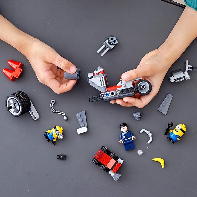 LEGO Minions Unstoppable Bike Chase (75549) Minions Toy Building Kit with Bob Stuart and Gru Minion Figures Makes a Great Birthday Present for Minions Fans (136 Pieces)