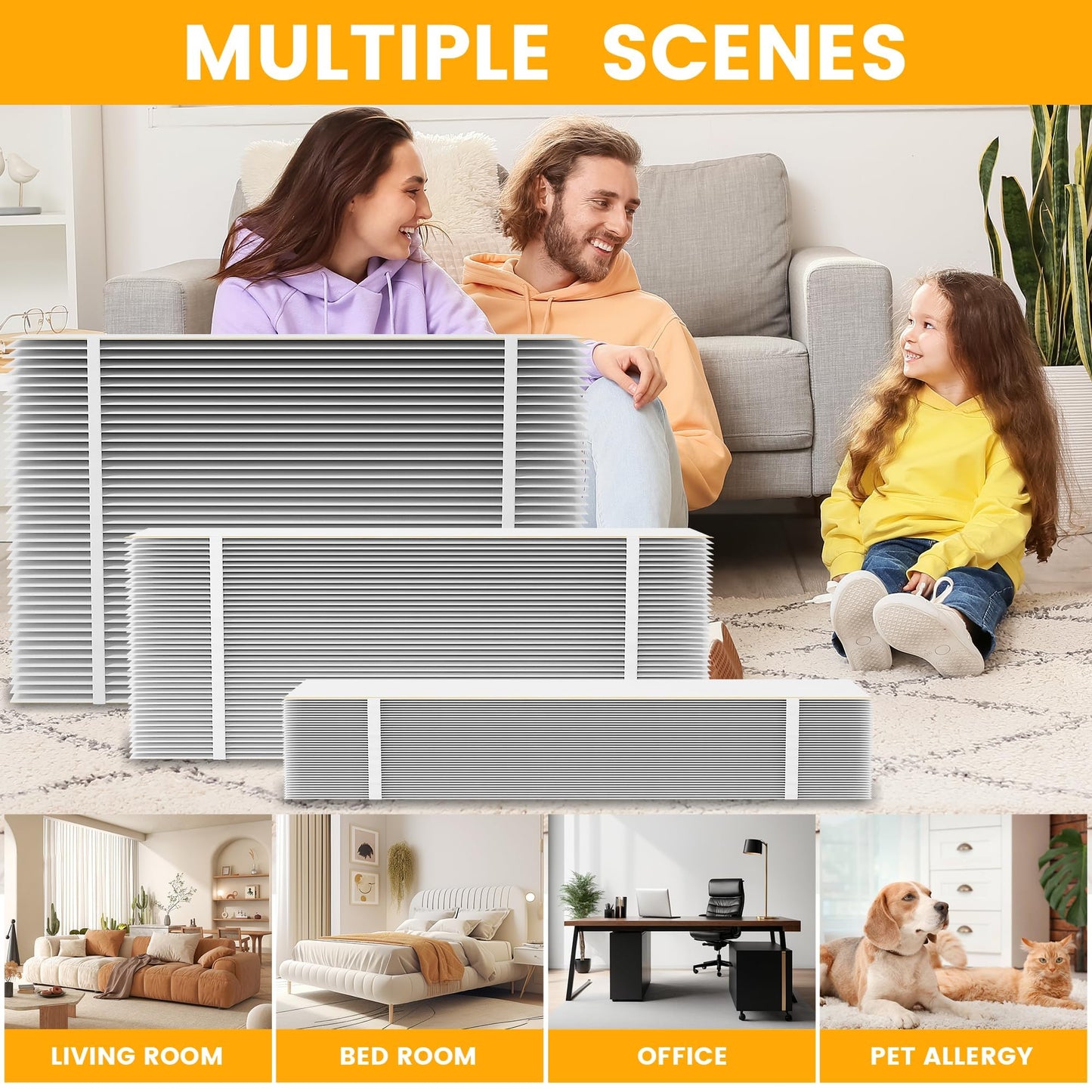 2 Pack 201 Replacement Filter MERV 10 Compatible with Aprilaire 2200, 2250, Space Gard 2200 Whole House Air Cleaner Purifiers and Lennox PMAC-20C,Lennox X0445.(Incloud 2 PCS Pleat Spacers)