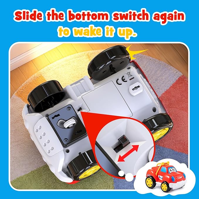 Toddler Remote Control Car Pickup Truck Toy for Kid Cartoon RC Vehicle for Toddlers 1-3 Durable Construction for Boys & Girls