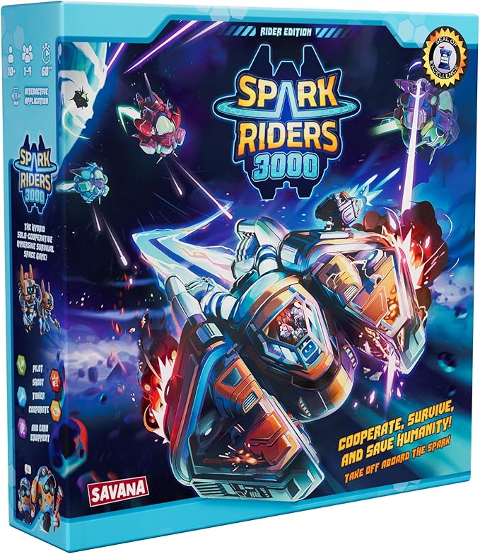 SAVANA Spark Riders 3000 - Rider Edition - Sci-Fi Survival Board Game | Pilot Repair & Fight Aliens with The Interactive App | 1–4 Players Ages 10+ 60 Min Playtime | Solo & Team Strategy Ga