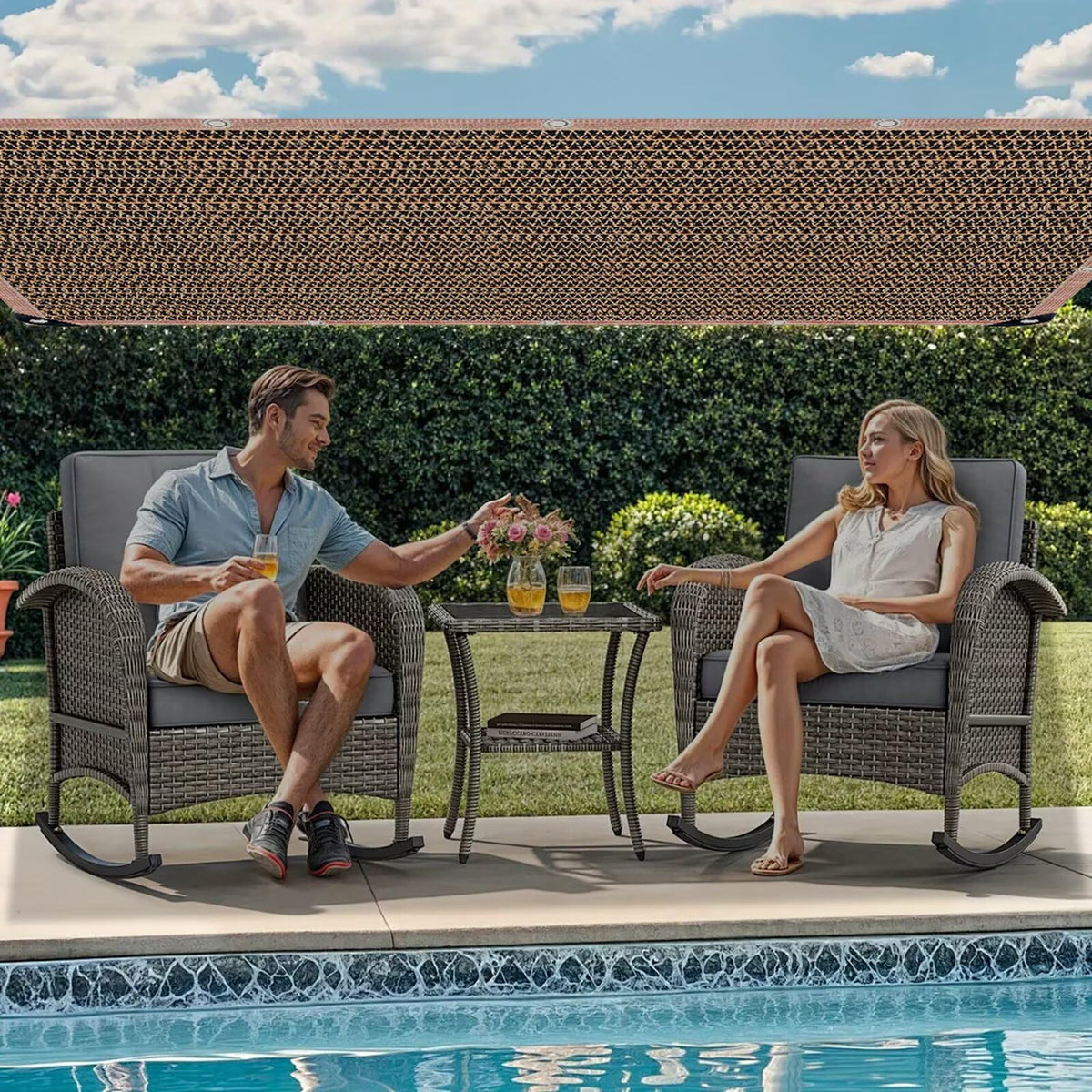 90% Shade Cloth Sun Shade Fabric Privacy Screen Shade Cover for Patio Garden Pergola Shade Cover Canopy with Gromments(Mocha 20 x 30 FT )