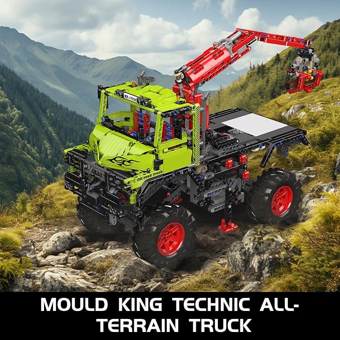 Mould King 17038 Off-Road Trucks Building Kits All-Terrain 4x4 Mountain Truck Car Sets Model with Electric Motor Gift for Age 14+/Adult Collections Enthusiasts (2002+ Pieces)