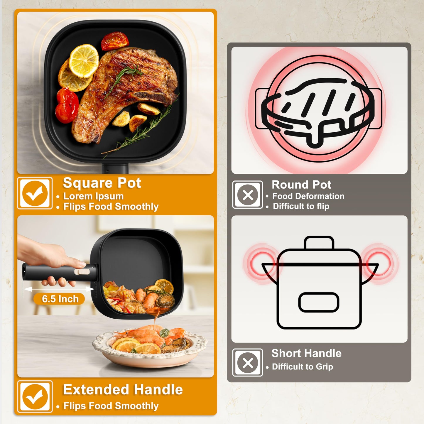 Dezin 2L Electric Hot Pot with Steamer, Rapid 800W Non-Stick Ceramic Coating Dorm Cooking Pot, Plug in Electric Pan Cooker with Adjustable Power for College Hotel Office(Silicone Spatula Included)