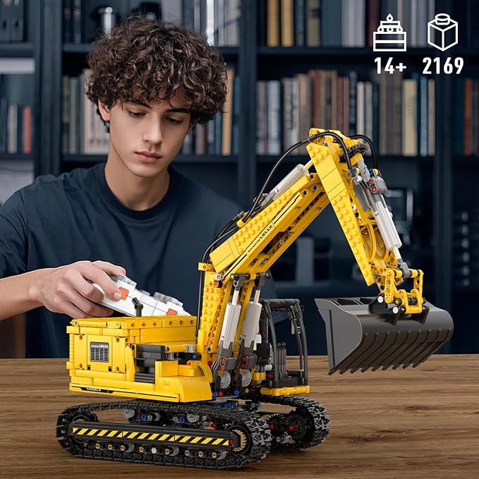 Mould King RC Construction Excavator Building Sets 13112 Engineering Model Kits with APP Remote Control STEM Construction Vehicle Sets for Adults & Teens 14+ (2169 Pcs)