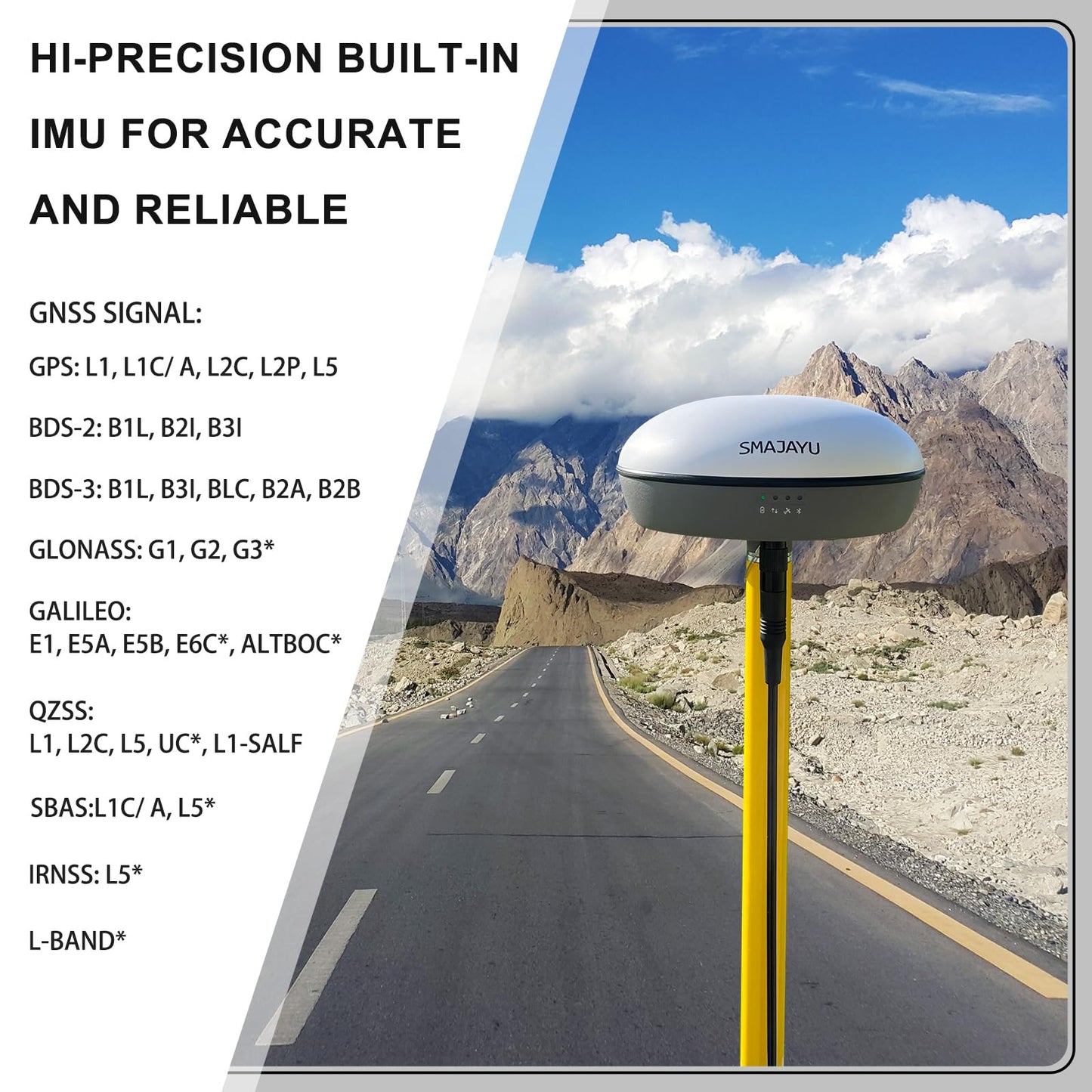 SMA20 Base 900MHz GNSS RTK GPS Surveying Equipment 1408 Channels, Work as Base Station for UAVs/Drones, Land Survey, Topographic Mapping, CORS/NTRIP Correction, Free Software, NOAA Certified
