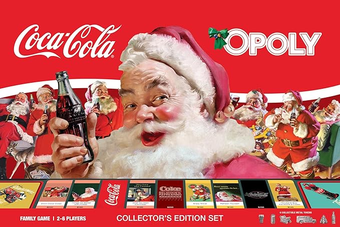 MasterPieces Opoly Board Games - Coca-Cola Holiday Opoly - Officially Licensed Board Games for Adults & Families