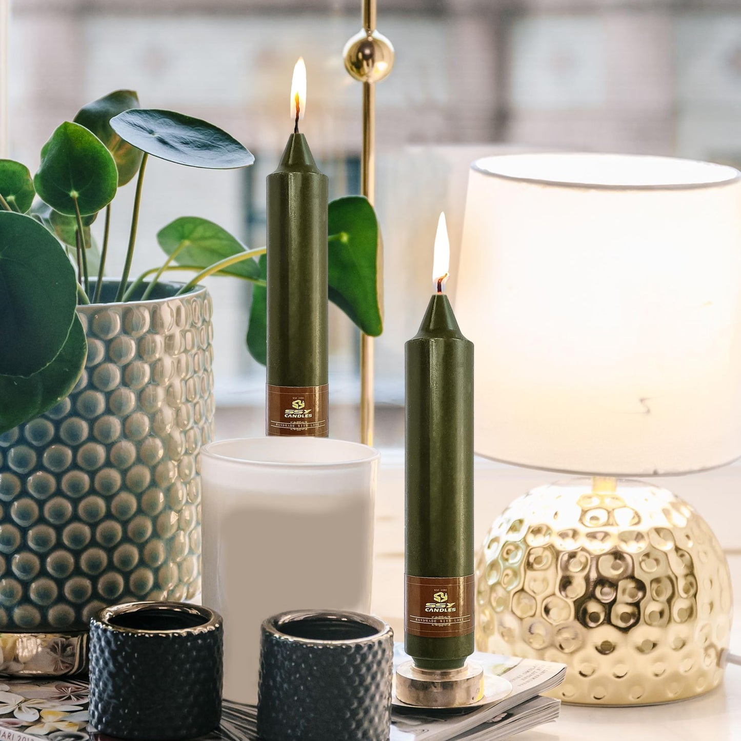 Taper Candle Odorless Candlesticks 7 INCH Short Candle Sticks Unscented Candles Smokeless Candles for Dinner Home Décor Weddings Festive Seasons Holiday