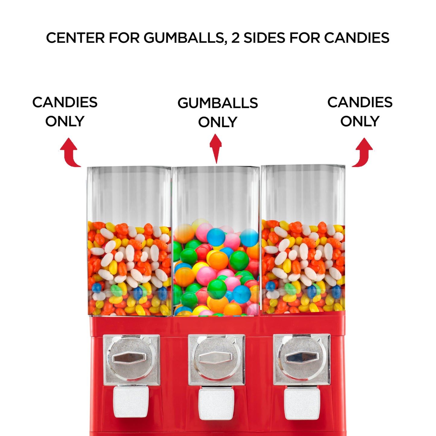 Candy Machine Dispenser Gumball & Candy Vending Machine Supports Large Gum Balls with Coin Operated for Commercial Use Includes Anti Theft Lock Meets FDA Norms