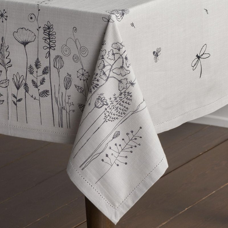 Maison d' Hermine Table Cloth Rectangle Table 100% Cotton 54 x 72 Inches Tablecloth Reusable Decorative for Dining Kitchen Room Farmhouse Home Gifts for Mothers Day Spring Summer - Flore